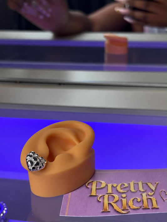 Silver Love Heart Studs