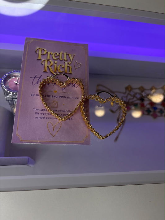 Golden Heart Hoop Earrings