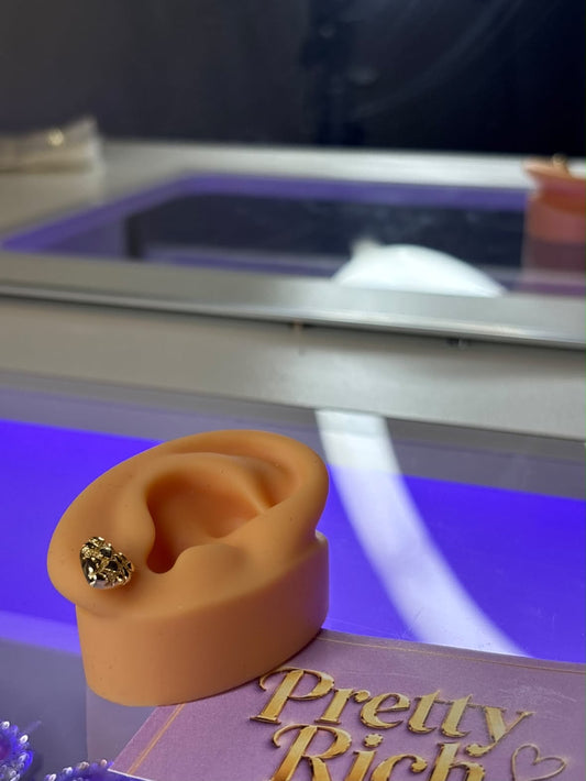 Gold Love Heart Studs