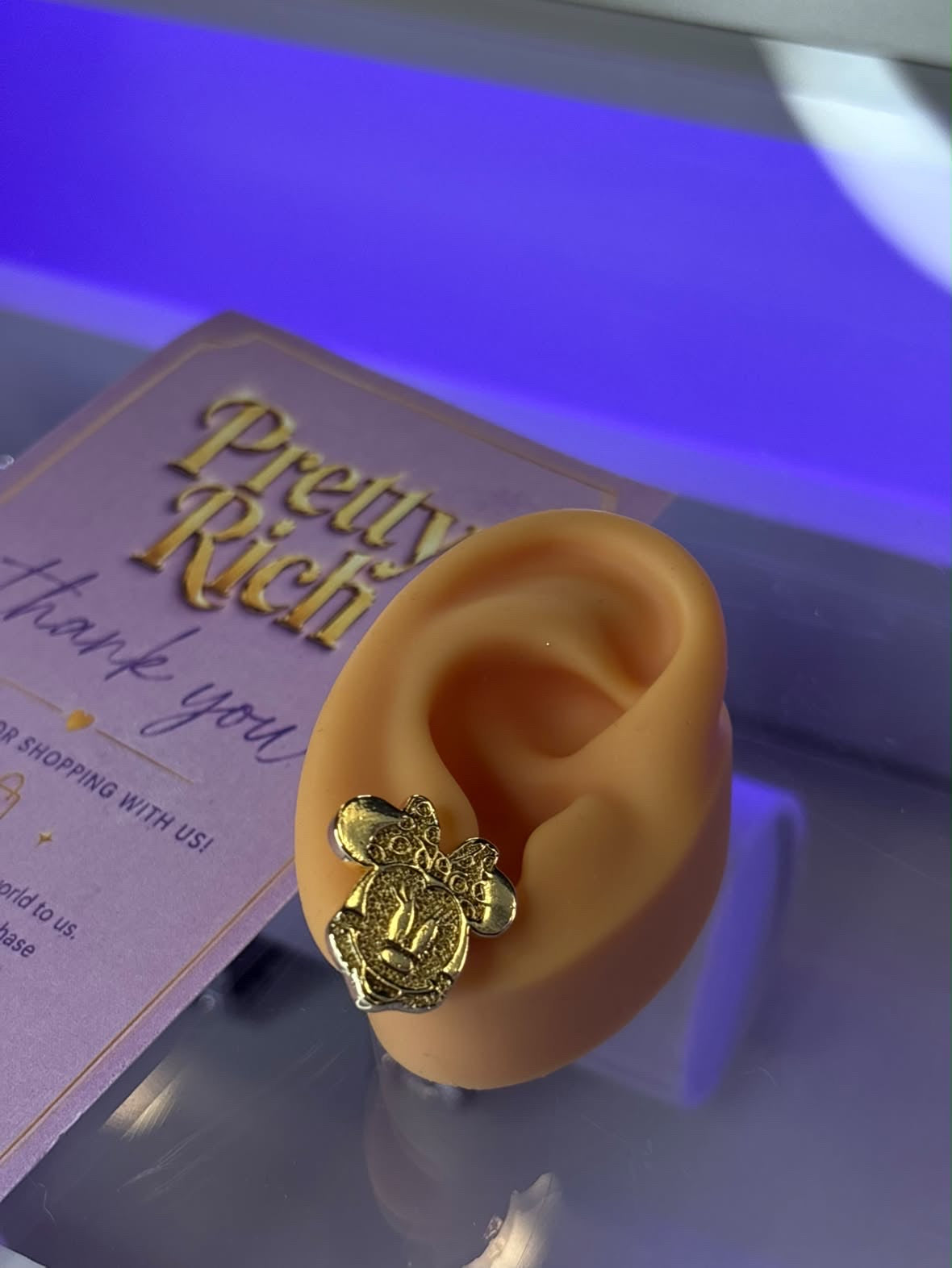 Golden Minnie Bow Studs