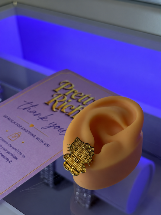 Golden Kitty Doll Studs